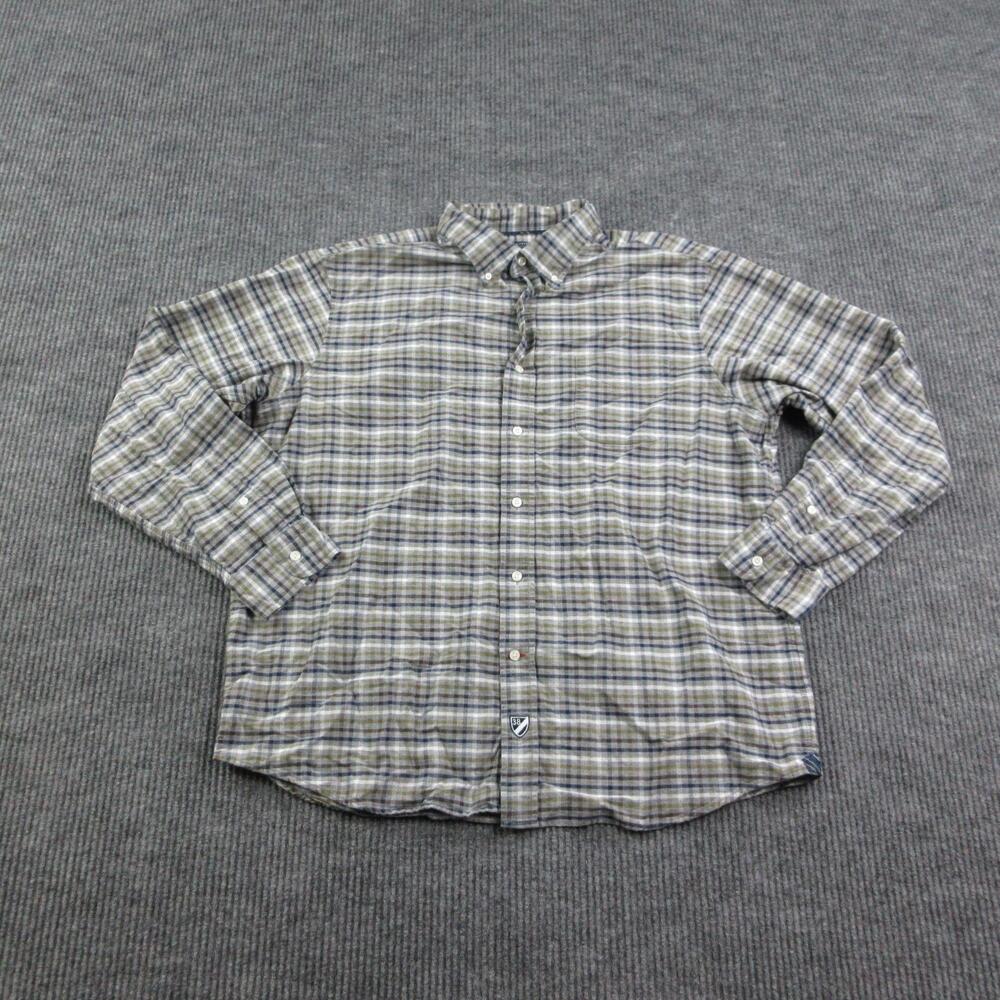 Cremieux Shirt Mens XL Gray Plaid Flannel Button Up Long Sleeve Casual